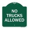 Signmission Parking Lot Sign No Trucks Allowed, Green & White Aluminum Sign, 18" x 18", GW-1818-23419 A-DES-GW-1818-23419 - alternate 1